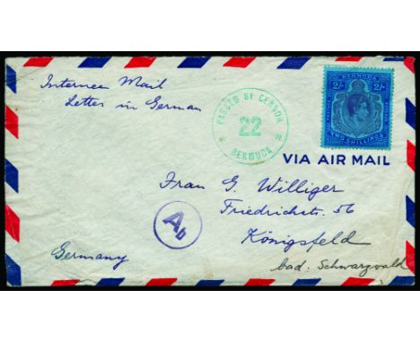 Internee Mail: Undated envelope to Germany with m/s "Internee Mail/Letter in German" from "K. Heidirck/St George's Barracks/S