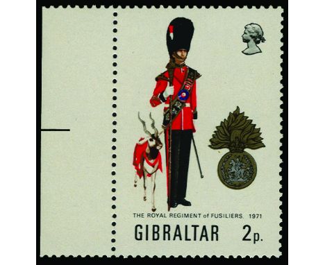 1971 Military Uniforms (3rd series), 2p "Royal Regiment of Fusiliers", variety watermark inverted (SG 291w), u/m
