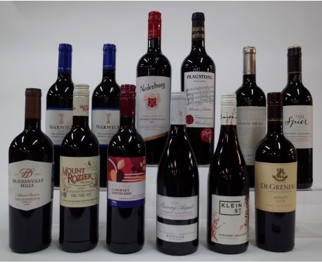 12 BOTTLES SOUTH AFRICAN RED WINESpier Cabernet Sauvignon 2020; M Cellars Cabernet Sauvignon; De Grendel Merlot 2019; Nederbu