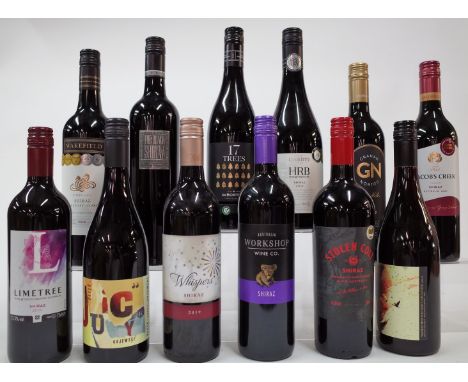 12 BOTTLES AUSTRALIAN SHIRAZCo-op Limetree 2020; Peter Juicy Gajewski 2020; Whispers 2019; Workshop Wine Company 2020; McWill