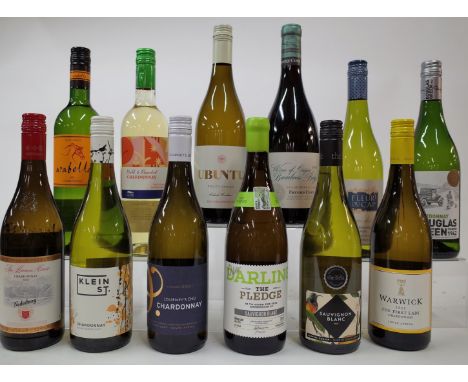 12 BOTTLES SOUTH AFRICAN CHARDONNAY AND SAUVIGNON BLANCNederburg The Manor House Chardonnay 2020; Klein St Chardonnay 2021; J