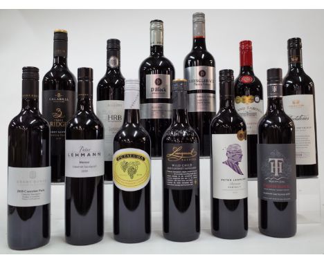 12 BOTTLES AUSTRALIAN CABERNET SAUVIGNONGrant Burge Corryton Park 2018; Peter Lehmann Mentor 2019 and Portrait 2019; Petaluma