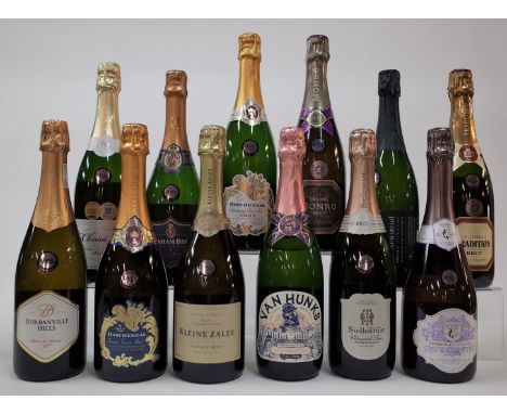 12 BOTTLES SOUTH AFRICAN SPARKLING WINEDurbanville Hills Blanc de Blancs Extra Brut NV; Boschendal Grande Cuvee Brut 2015; Kl