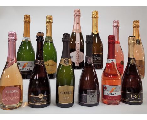 12 BOTTLES BRAZILIAN SPARKLING WINEAurora Rosé Brut NV and Conde de Foucauld Brut NV; Campestre Nova Morada Brut NV; Casa Val