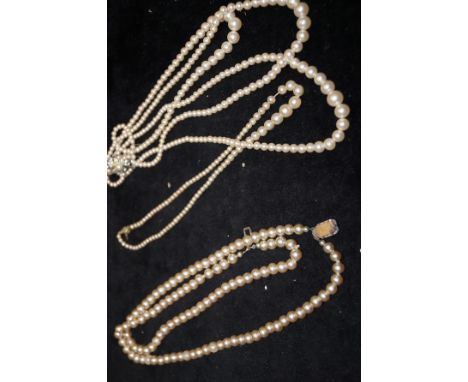 3 sets of pearl necklaces