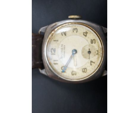 Vintage Buren Gran Prix wristwatch. Inscribed to verso
