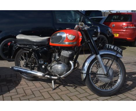 A 1967 Royal Enfield Turbo Twin Sports, registration number TTW 67E, frame number 69065, engine number 701E-1394, red.  Royal