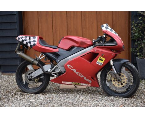A 1994 Cagiva Mito 125, registration number L601 HKN, frame number 8P-023407, red. Cagiva's miniature superbike has all the s