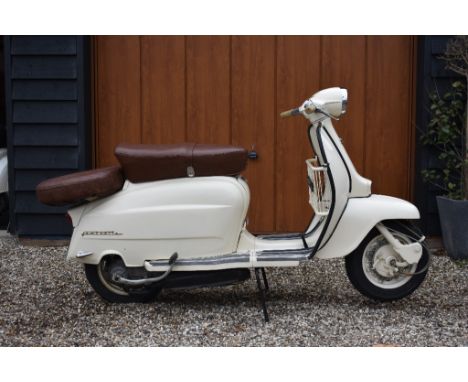 A 1965 Lambretta 150Li, registration number DEY 507C, frame number 712828, engine number 1048, cream.  This very rare one own