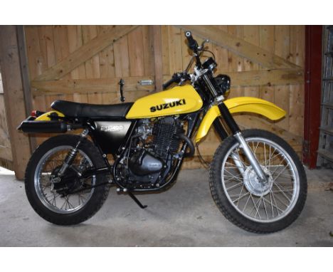 A 1980 Suzuki SP400, registration number JTT 18V, frame number 100271, ***engine number 100310 (not 100810)***, yellow.  This