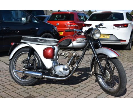A 1961 Triumph T20 Tiger Super Cub, registration number HSK 291, frame number T74421, engine number T20SH90318, silver/maroon