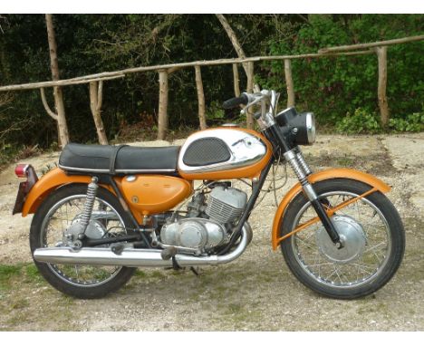 EXTRA LOT:  A 1966 Suzuki T20 Super Six, frame number 21663, engine number 21515, orange.  The Super Six received rave review