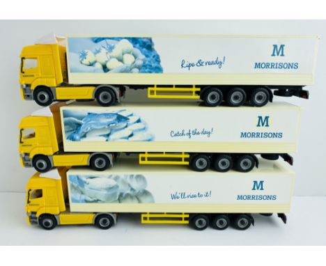 3x Plastic 1:50 Scale (approx) 'Morrison' HGV Models Unboxed  -P&amp;P Group 2 (£18+VAT for the first lot and £3+VAT for subs