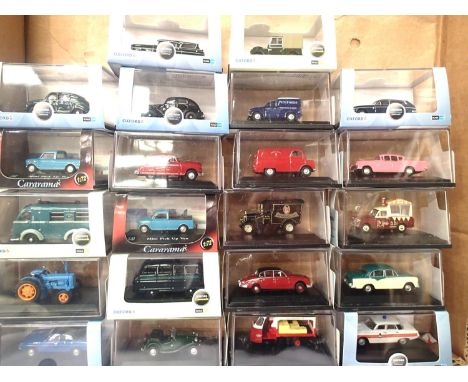 Eighteen Oxford diecast OO scale vehicles and two Cararama in excellent condition, unboxed. P&amp;P Group 2 (£18+VAT for the 