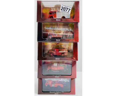 5x Atlas Edition Assorted 'Fire Engines' Die Cast Boxed - P&amp;P Group 2 (£18+VAT for the first lot and £3+VAT for subsequen