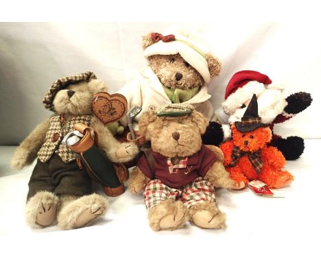 Selection of five assorted bears including Russ, Trendle etc. P&amp;P Group 1 (£14+VAT for the first lot and £1+VAT for subse
