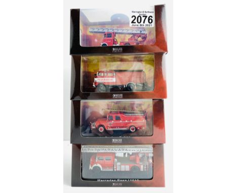 4x Atlas Edition Assorted 'Fire Engines' Die Cast Boxed - P&amp;P Group 1 (£14+VAT for the first lot and £1+VAT for subsequen