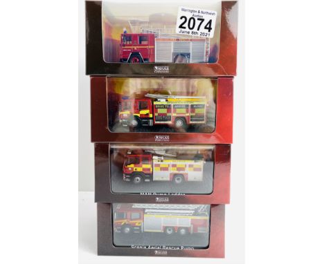 4x Atlas Edition Assorted 'Fire Engines' Die Cast Boxed - P&amp;P Group 1 (£14+VAT for the first lot and £1+VAT for subsequen