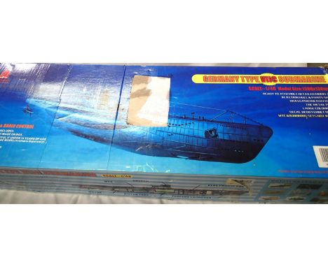  Ark Models, German type VIIC submarine 1:48 scale kit, appears complete/as new (unchecked) and extra items to complete model