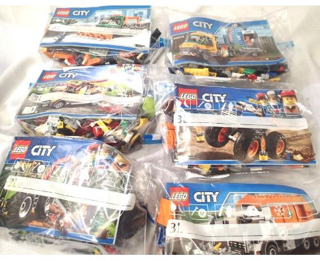 Six Lego City; 60118, 60180, 60073, 60181, 60150, 60083 all vehicles. P&amp;P Group 2 (£18+VAT for the first lot and £3+VAT f