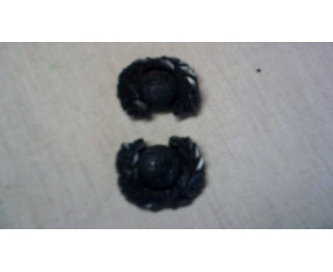 British WWII Royal Marine Light Infantry Bakelite Collar badges, maker A. Stanley &amp; Son. Scarce pair