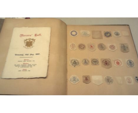 Crests- A collection includes ledger very neat + tidy, worshipful Companies, 1897 Mercers Hall Stationery, good lot few 100's