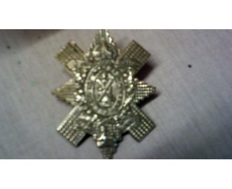 Scottish WWI Glasgow Highlanders - 9th Battalion Highland Light Infantry cap badge (White-metal, lugs) 
