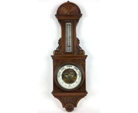   (Antiek) Barometer/thermometer, Mackay Engelse barometer/thermometer, Mackay Brothers Dundee. Conditie: In goede staat, top