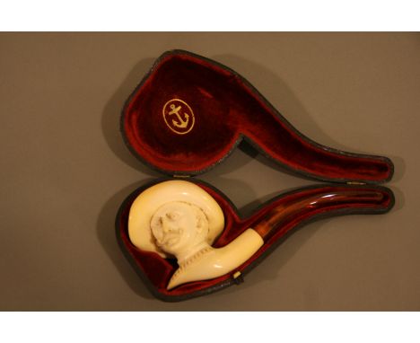 Meerschaum Pipe In The Form Of A Tyrolean Gentleman, Cased