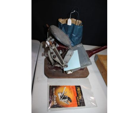 Adana Printing Press, with instruction manual and accessories
