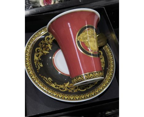 A collection of ceramics to include Versace for Rosenthal, Medusa coffee cup and saucer (boxed),  a 'Royal Copenhagen figure 