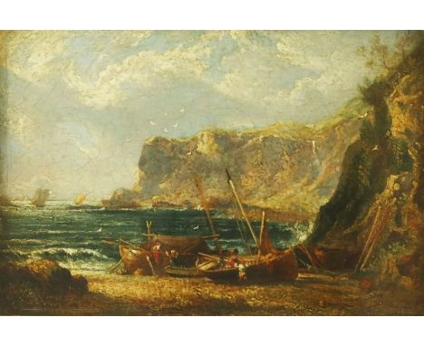 Rev John Thomson of Duddingston H.R.S.A. (Scottish, 1778-1840), Coast Scene with Shipping, titled on labels and inscribed ver