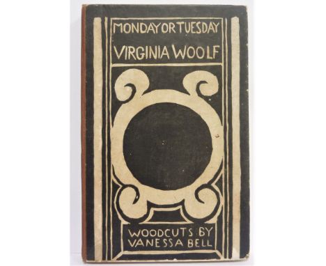 WOOLF VIRGINIA.  Monday Or Tuesday. Orig. pict. brds. with woodcut dec. by Vanessa Bell. 4 woodcut plates by Vanessa Bell. FI