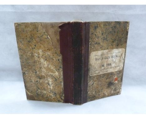HMS Lily.  Daily Sick Book, 12th August 1915 to 7th October 1917. About 22pp completed in manuscript. Lily, 1st Sloop Flotill