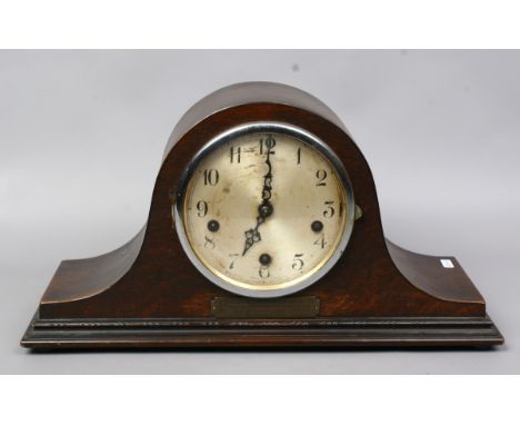 An Enfield Westminster chime oak cased mantel clock.