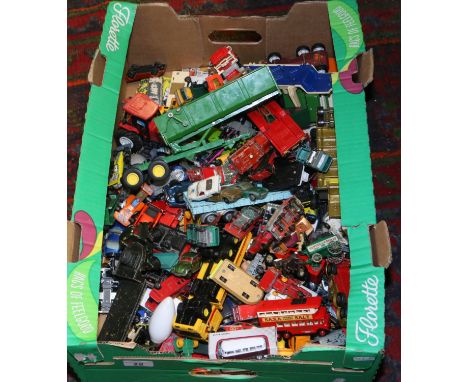 A box of vintage Diecast model vehicles including Matchbox, Corgi, Lledo etc.