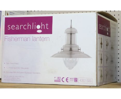 A satin silver fisherman lantern.