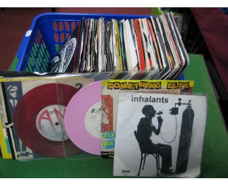 Punk/Ska/New Wave 45's - a mixed collection of over 70 singles to include Inhalants, Sex Pistols, Lil Bunnies (pink vinyl), D