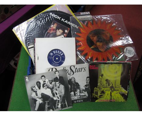 A Mixed Collection of LP's, 45rpms, to include Queen, Blondie, ZZ top, 'Bon Jovi', U2, Thin Lizzy, Genesis, Elton John etc - 