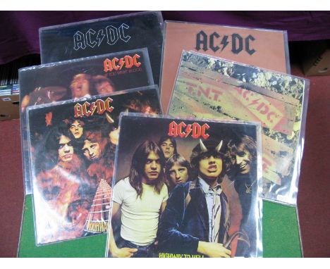 AC/DC - Six L.P's to include 'Back In Black', 'For Those About to Rock', 'Highway to Hell' (Atlantic K50628), 'Highway to Hel