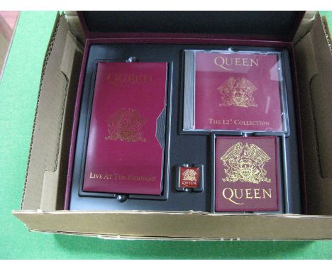 Queen: 'Live at the Rainbow' CD box set with T-Shirt, DVD, cloth badge, enamel badge, booklet, poster and VHS tape - all with