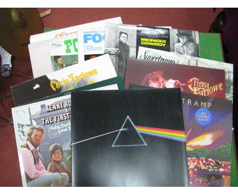 A Mixed Collect of Fifteen LP's, to include Pink Floyd's 'Dark Side of The Moon' (with two postcards and posters, A5/B4 matri