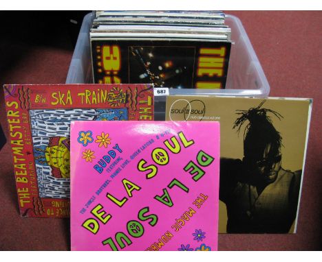 1980's L.P's/12", including De La Soul, Soul II Soul, Ultravox, Michael Jackson, The KLF, Beatmasters, etc:- One Box