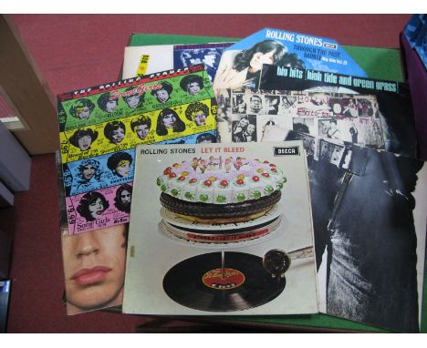 Rolling Stones - Eight lp's to include Sticky Fingers, Exile On Main Street, Let It Bleed, Black and Blue, Some Girls etc.