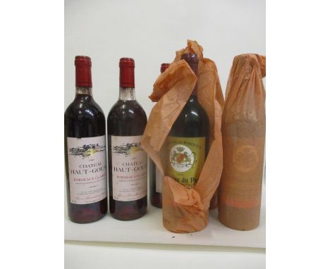 Three bottles of Chateau du Puy - Bordeaux Superieur A.C 1995 - R. Amoreau, three bottles of Chateau Haut-Gouat - Bordeaux Cl