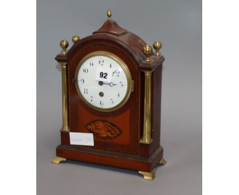 An Edwardian arched mantel clock height 30cm