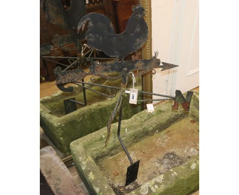 A cockerel weather vane H.79cm