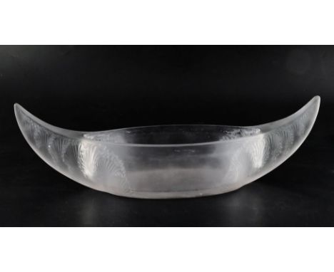 A Rene Lalique 'Acanthes' frosted glass jardiniere, model No. 3460, c.1927, stencilled mark 'R. LALIQUE FRANCE', W. 45.3cm