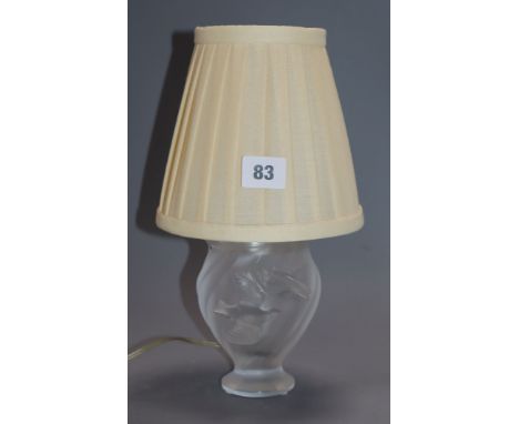 A Lalique glass lamp overall height 28cm
