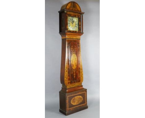 Richard Midgley. A George III later cased chiming eight day longcase clock, with signed 12 inch square dial and ornate marque